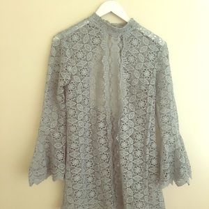 Free People Crochet Lace detail Dress size S  blue